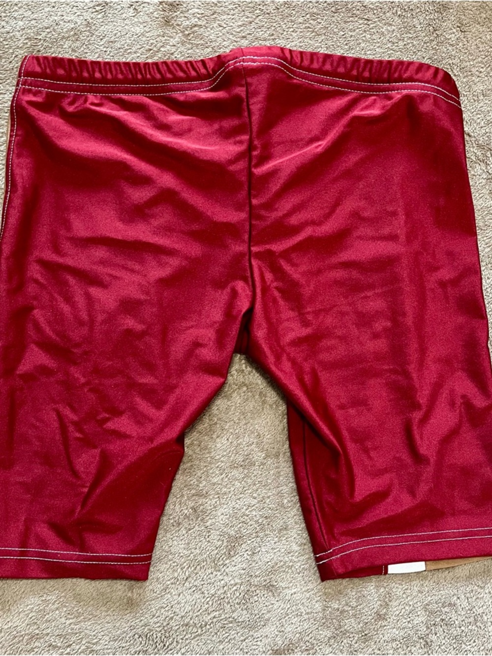Men's Red Colorblock Swim Jammer with White & Tan Stripes - Picture 4 of 7